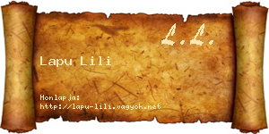 Lapu Lili névjegykártya